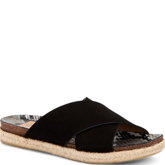 Aquatalia Elyse Espadrille Sandals Suede/Snake Black - Picture 1 of 11